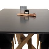Piazza Matbord - Ek-look / svart - 180*90*75 +Comfort Karmstol - Ek-Look / Svart PU _6