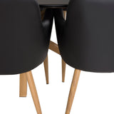 Piazza Matbord - Ek-look / svart - 180*90*75 +Comfort Karmstol - Ek-Look / Svart PU _6