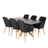 Piazza Matbord - Ek-look / svart - 180*90*75 +Comfort Karmstol - Ek-Look / Svart PU _6