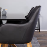 Piazza Matbord - Ek-look / svart - 180*90*75 +Comfort Karmstol - Ek-Look / Svart PU _6