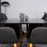 Piazza Matbord - Ek-look / svart - 180*90*75 +Comfort Karmstol - Ek-Look / Svart PU _6