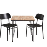 Jídelní stůl Bali – 80*80 cm – Teak / Černá + Jídelní židle Polly – Černá / Černá _2