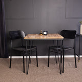 Jídelní stůl Bali – 80*80 cm – Teak / Černá + Jídelní židle Polly – Černá / Černá _2