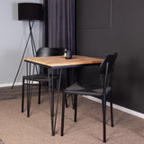 Jídelní stůl Bali – 80*80 cm – Teak / Černá + Jídelní židle Polly – Černá / Černá _2
