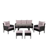 Sedací souprava Knock - Black Wicker - Grey Cushion