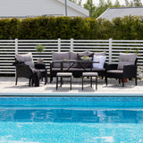 Sedací souprava Knock - Black Wicker - Grey Cushion