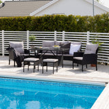 Sedací souprava Knock - Black Wicker - Grey Cushion