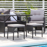 Sedací souprava Knock - Black Wicker - Grey Cushion