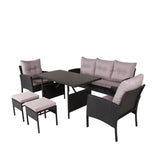 Sedací souprava Knock - Black Wicker - Grey Cushion