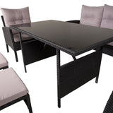 Sedací souprava Knock - Black Wicker - Grey Cushion