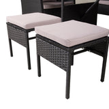 Sedací souprava Knock - Black Wicker - Grey Cushion