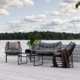 Tina - Sedací souprava - Černá / Šedá - Ocel -