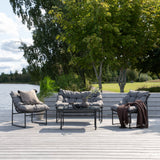 Tina - Sedací souprava - Černá / Šedá - Ocel -