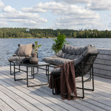 Tina - Sedací souprava - Černá / Šedá - Ocel -