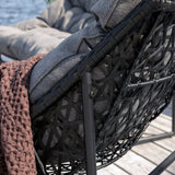 Tina - Sedací souprava - Černá / Šedá - Ocel -