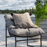 Tina - Sedací souprava - Černá / Šedá - Ocel -