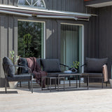 Sopot - Sedací souprava - černá / šedá - ocel