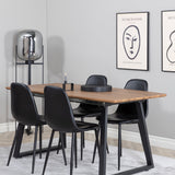 Jídelní stůl Inca - Dřevo / Černá + Jídelní židle Polar Černá / černá_4