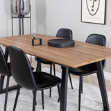 Jídelní stůl Inca - Dřevo / Černá + Jídelní židle Polar Černá / černá_4