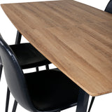 Jídelní stůl Inca - Dřevo / Černá + Jídelní židle Polar Černá / černá_4