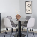 Razzia Jídelní stůl 106cm -Šedá Terazzo / Černá + Židle Polar - Šedá látka Černé nohy _4