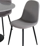 Razzia Jídelní stůl 106cm -Šedá Terazzo / Černá + Židle Polar - Šedá látka Černé nohy _4