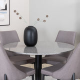Razzia Jídelní stůl 106cm -Šedá Terazzo / Černá +Leone 2.0 Polar Grey - ČERNÉ nohy _4
