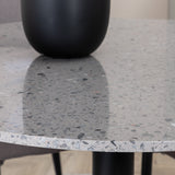Razzia Jídelní stůl 106cm -Šedá Terazzo / Černá +Leone 2.0 Polar Grey - ČERNÉ nohy _4