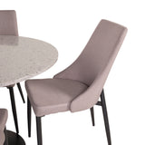 Razzia Jídelní stůl 106cm -Šedá Terazzo / Černá +Leone 2.0 Polar Grey - ČERNÉ nohy _4