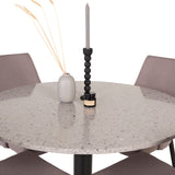 Razzia Jídelní stůl 106cm -Šedá Terazzo / Černá +Leone 2.0 Polar Grey - ČERNÉ nohy _4