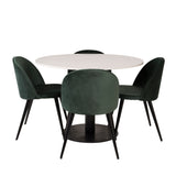 Razzia Jídelní stůl 106cm - White Terazzo / Black+Velvet Matstol - Svart / Moss