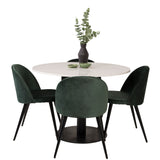 Razzia Jídelní stůl 106cm - White Terazzo / Black+Velvet Matstol - Svart / Moss