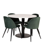 Razzia Jídelní stůl 106cm - White Terazzo / Black+Velvet Matstol - Svart / Moss