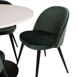 Razzia Jídelní stůl 106cm - White Terazzo / Black+Velvet Matstol - Svart / Moss