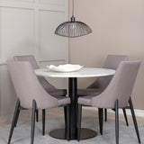 Jídelní stůl Razzia 106cm -Bílá Terazzo / Černá +Leone 2.0 Polar Grey - ČERNÉ nohy _4