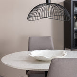 Jídelní stůl Razzia 106cm -Bílá Terazzo / Černá +Leone 2.0 Polar Grey - ČERNÉ nohy _4