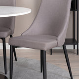 Jídelní stůl Razzia 106cm -Bílá Terazzo / Černá +Leone 2.0 Polar Grey - ČERNÉ nohy _4