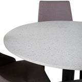 Jídelní stůl Razzia 106cm -Bílá Terazzo / Černá +Leone 2.0 Polar Grey - ČERNÉ nohy _4