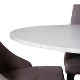 Jídelní stůl Razzia 106cm -Bílá Terazzo / Černá +Leone 2.0 Polar Grey - ČERNÉ nohy _4