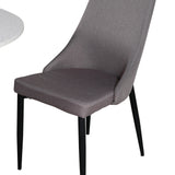 Jídelní stůl Razzia 106cm -Bílá Terazzo / Černá +Leone 2.0 Polar Grey - ČERNÉ nohy _4