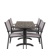 Denver Café Table 120*70 – Black Alu / Black Aintwood+Copacabana Chair Chair (stac