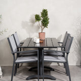 Denver Café Table 120*70 – Black Alu / Black Aintwood+Copacabana Chair Chair (stac