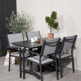 Denver Café Table 120*70 – Black Alu / Black Aintwood+Copacabana Chair Chair (stac