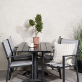 Denver Café Table 120*70 – Black Alu / Black Aintwood+Copacabana Chair Chair (stac