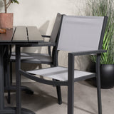 Denver Café Table 120*70 – Black Alu / Black Aintwood+Copacabana Chair Chair (stac