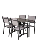 Denver Café Table 120*70 – Black Alu / Black Aintwood+Copacabana Chair Chair (stac