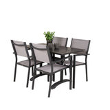 Denver Café Table 120*70 – Black Alu / Black Aintwood+Copacabana Chair Chair (stac