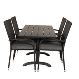 Denver Café Table 120*70 - Black Alu / Black Aintwood + křeslo Anna (stohovatelné)