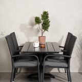 Denver Café Table 120*70 - Black Alu / Black Aintwood + křeslo Anna (stohovatelné)