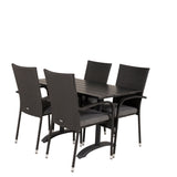 Denver Café Table 120*70 - Black Alu / Black Aintwood + křeslo Anna (stohovatelné)